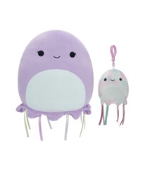 Squishmallows - 9 cm Plush P14 Clip On - Tie Dye Jellyfish + 30 cm P16 Anni Jellyfish