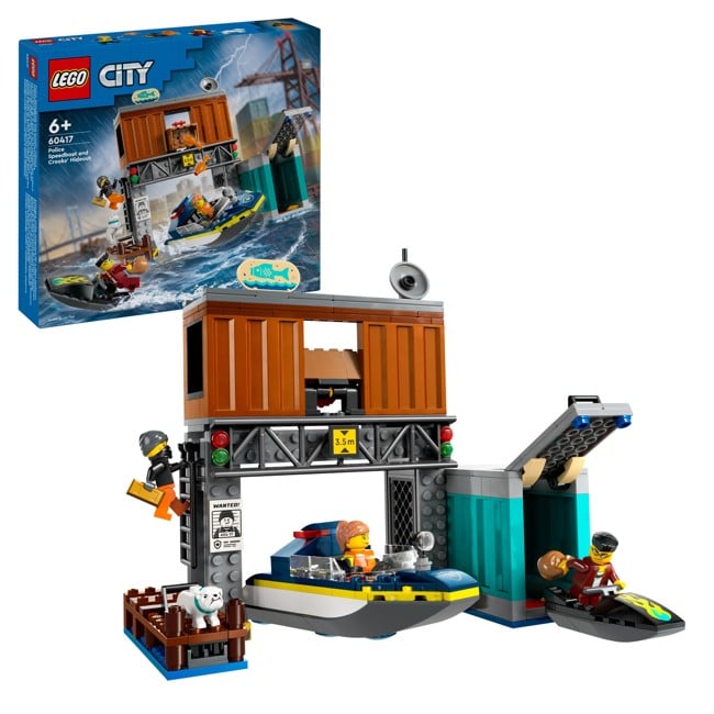LEGO City - Polismotorbåt och skurkgömställe (60417)