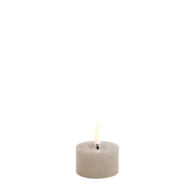 Uyuni - LED pillar melted candle - Sandstone, Smooth - 5x2,8 cm (UL-PI-SAM0503)
