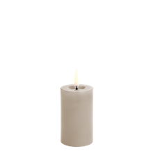 Uyuni - LED pillar melted candle - Sandstone, Smooth - 5x7,5 cm (UL-PI-SAM0506)