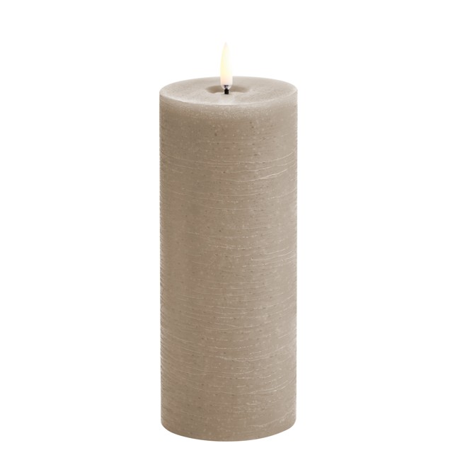 Uyuni - LED pillar melted candle - Sandstone Rustic - 7,8x20 cm (UL-PI-SAM78020)