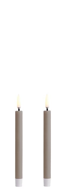 Uyuni - LED mini taper candle 2-pack - Sandstone, Smooth - 1,3x13,8 cm (UL-TA-SAW-01312-2)