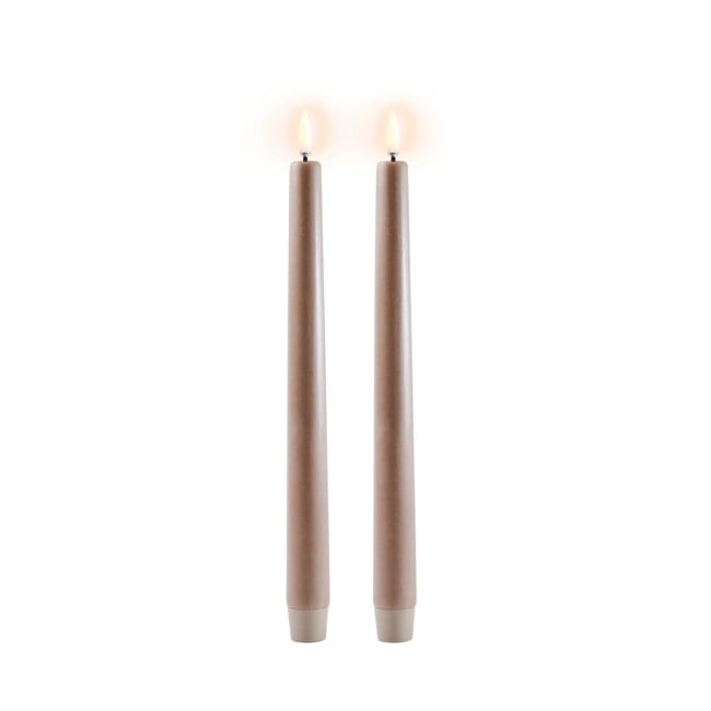 Uyuni - LED taper candle  2-pack - Sandstone, Smooth - 2,3x25 cm (UL-TA-SA02325-2)