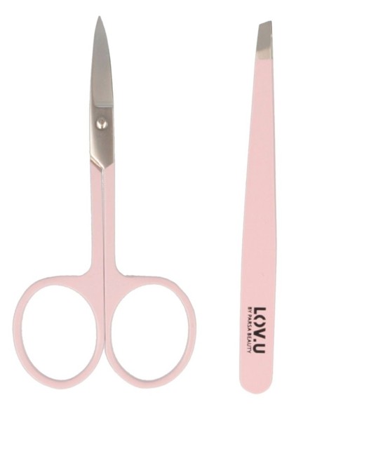 Parsa - LOV.U Nail Scissor Pink + Parsa - LOV.U Tweezer Pink