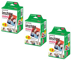 Fuji - 3x Instax Mini Film 20 Shots - 10x2 - Bundle