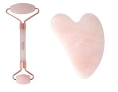 Parsa - Beauty Rose Quartz Roller + Parsa - Beauty Gua Sha Rosen Quartz