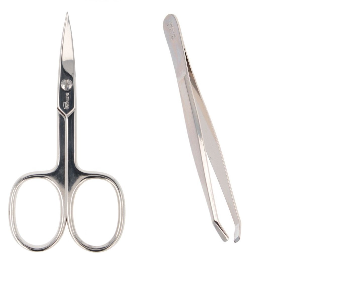Parsa - Beauty Scissor With Curved Cutting Edges Steel + Parsa - Beauty Tweezer Steel - Skjønnhet