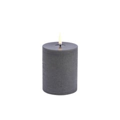 Uyuni - LED pillar melted candle - Grey, Rustic - 7,8x10 cm (UL-PI-GRM78010)