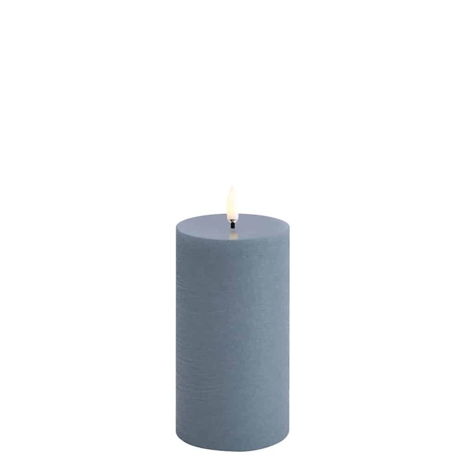 Uyuni - LED blok lys - Hazy blue, Rustic - 7,8x15,2 cm