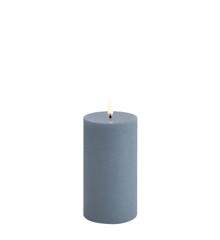 Uyuni - LED pillar candle - Hazy blue, Rustic - 7,8x15,2 cm (UL-PI-HB78015)