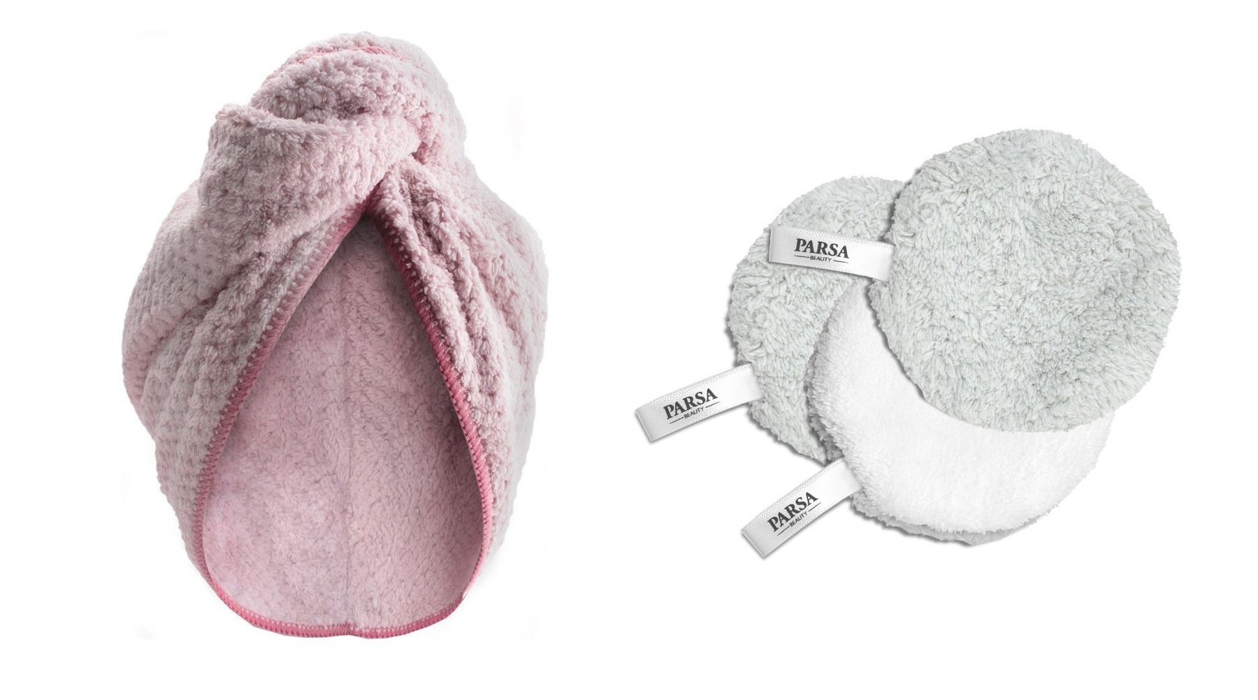 Parsa - Beauty Microfiber Towel Rose + Parsa - Beauty Microfiber Pads - Skjønnhet
