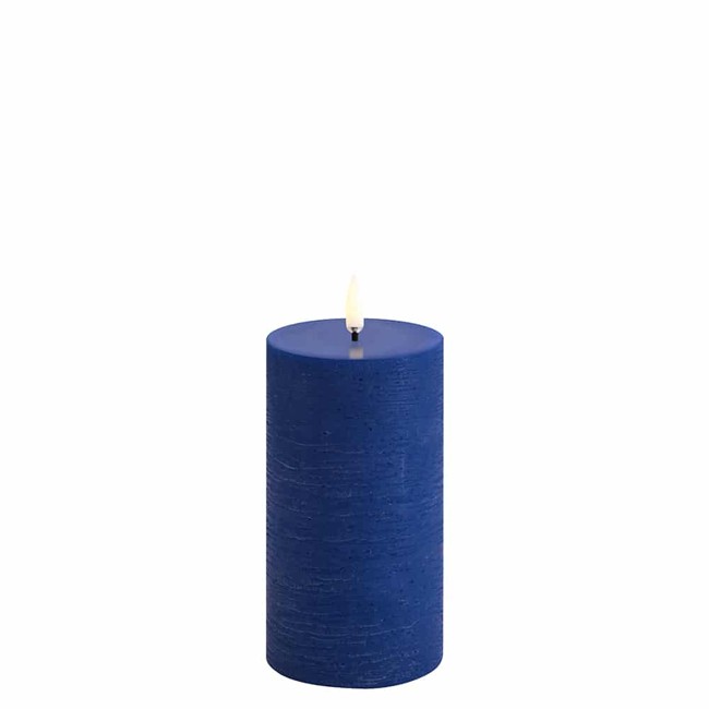 Uyuni - LED pillar candle - Royal blue, Rustic - 7,8x15,2 cm (UL-PI-RB78015)