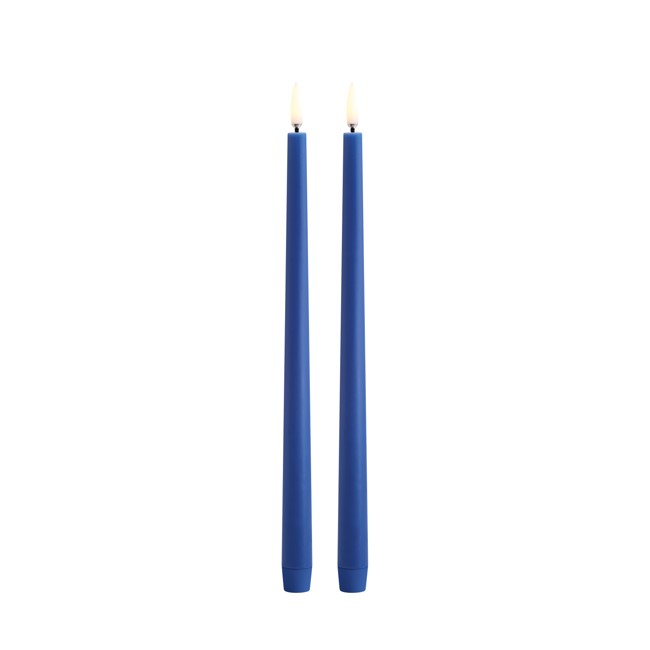 Uyuni - LED slim taper candle  2-pack - Royal blue, Smooth - 2,3x32 cm (UL-TA-RB02332-2)
