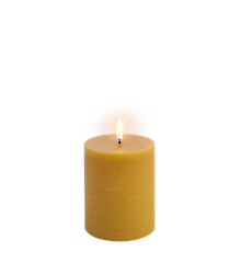Uyuni - LED blok lys - Curry yellow, Rustic - 7,8x10,1 cm