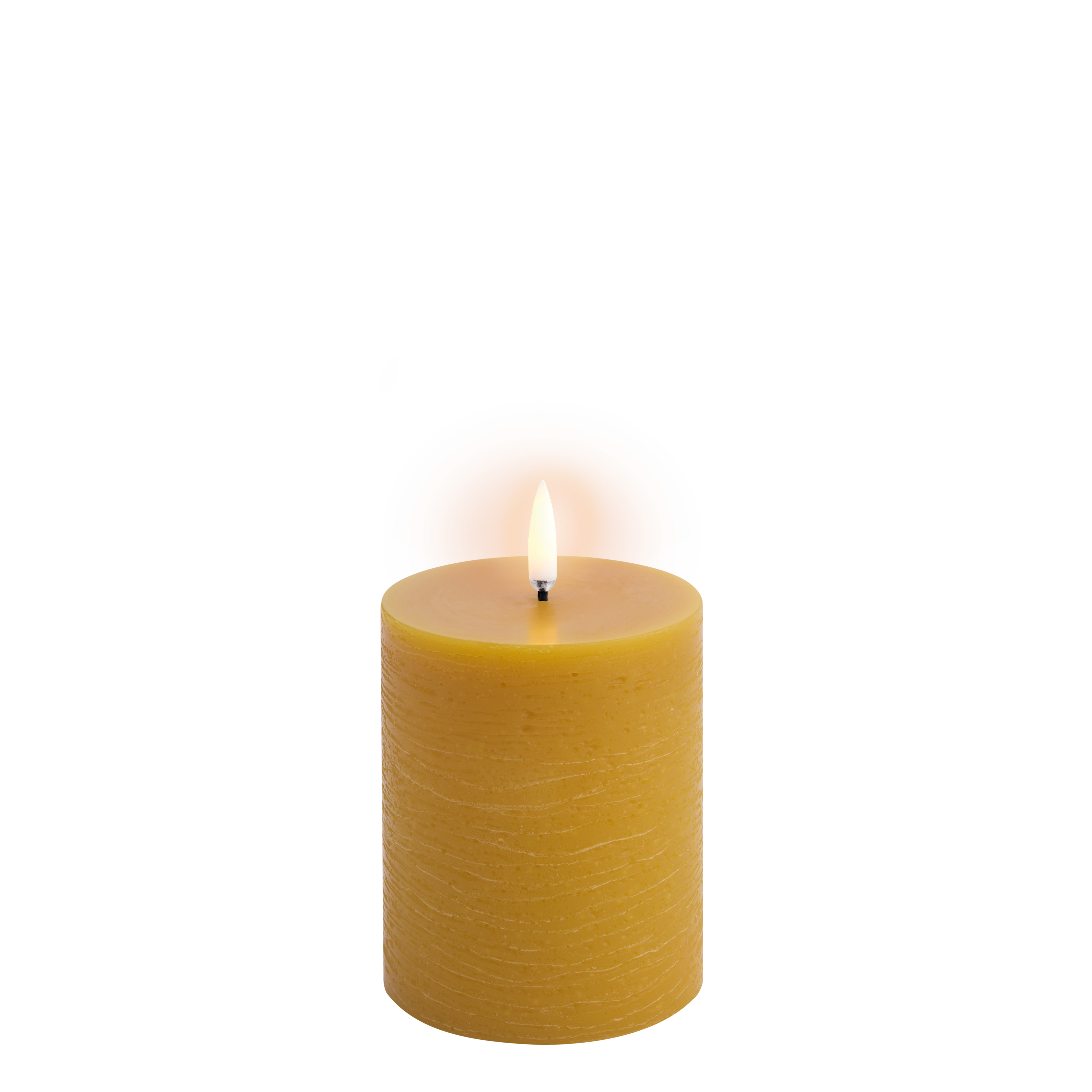 Uyuni - LED pillar candle - Curry yellow, Rustic - 7,8x10,1 cm (UL-PI-CY78010)