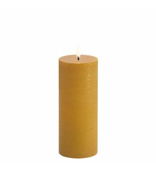 Uyuni - LED pillar candle - Curry yellow, Rustic - 7,8x20,3 cm (UL-PI-CY78020)