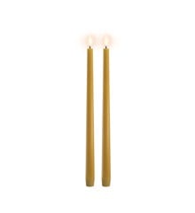 Uyuni - LED slim taper candle 2-pack - Curry yellow, Smooth - 2,3x32 cm (UL-TA-CY02332-2)
