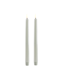 Uyuni - LED taper candle 2-pack - Dusty green, Smooth - 2,3x25 cm (UL-TA-DG02325-2)