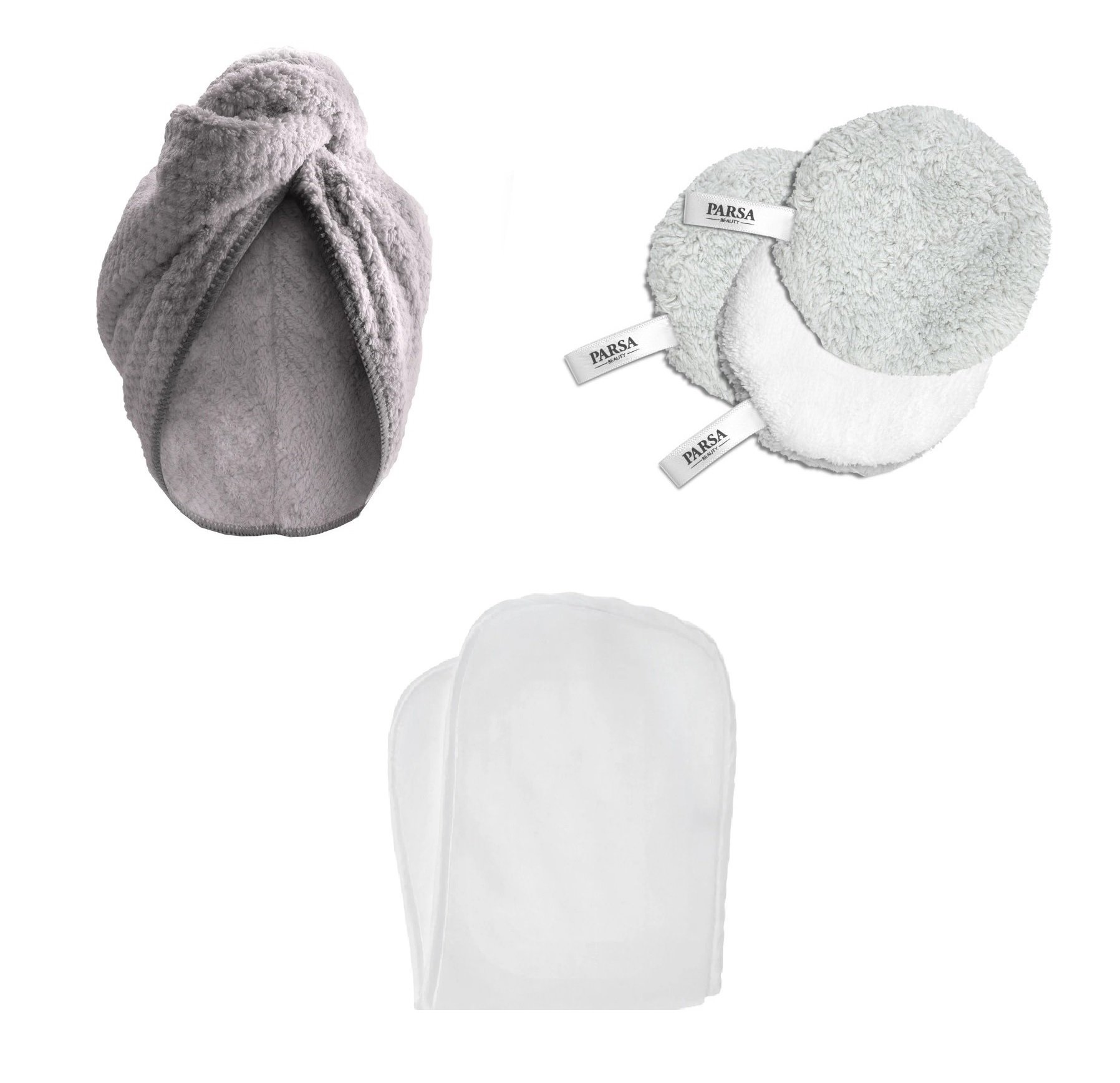 Parsa - Beauty Microfiber Towel + Parsa - Beauty Microfiber Pads + Parsa - Beauty Microfiber Cleaning Cloth - Skjønnhet