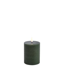 Uyuni - LED pillar candle - Olive green, Rustic - 7,8x10 cm (UL-PI-DG-C78010)