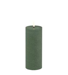 Uyuni - LED pillar candle - Olive green, Rustic - 7,8x20 cm (UL-PI-DG-C78020)