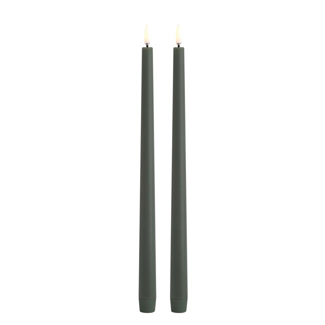 Uyuni - LED slim krone lys 2-pak - Olive green, Smooth - 2,3x32 cm