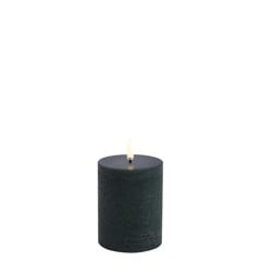 Uyuni - LED pillar candle - Pine green, Rustic - 7,8x10,1 cm (UL-PI-PG78010)