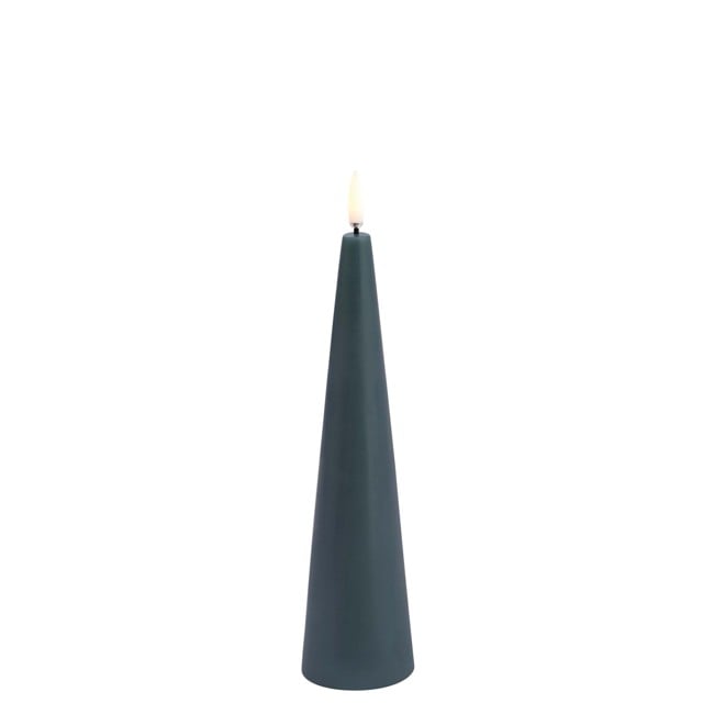 Uyuni - LED cone candle - Pine green, smooth -  5,8x21,5 cm  (UL-CO-PG06021)