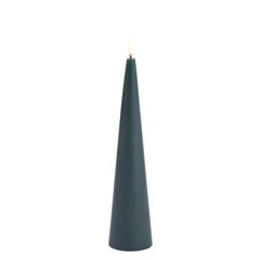 Uyuni - LED cone candle - Pine green, smooth - 6,8x30 cm (UL-CO-PG07030)