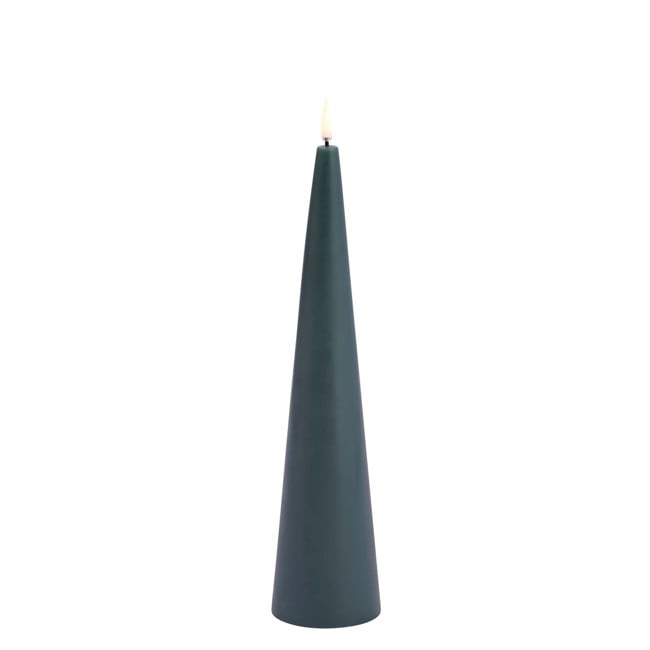 Uyuni - LED keglelys - Pine green, smooth - 6,8x30 cm