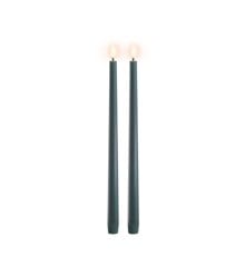 Uyuni - LED slim taper candle 2-pack - Pine green, Smooth - 2,3x32 cm (UL-TA-PG02332-2)
