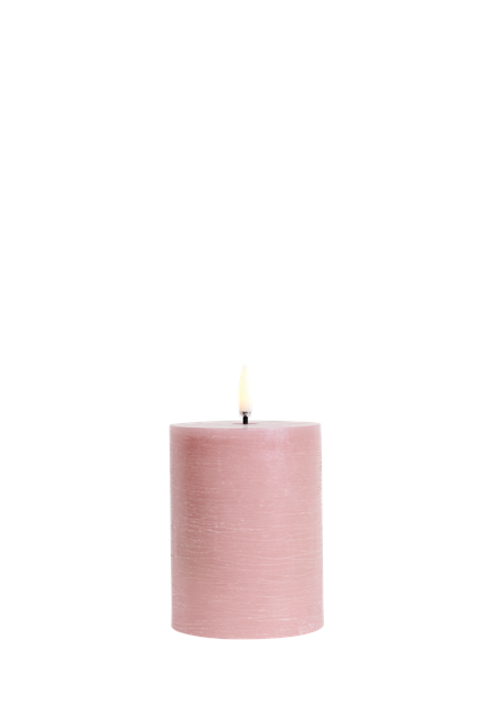Uyuni - LED blok lys - Dusty rose, Rustic - 7,8x10 cm