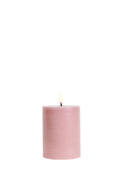 Uyuni - LED pillar candle - Dusty rose, Rustic - 7,8x10 cm (UL-PI-DR-C78010)