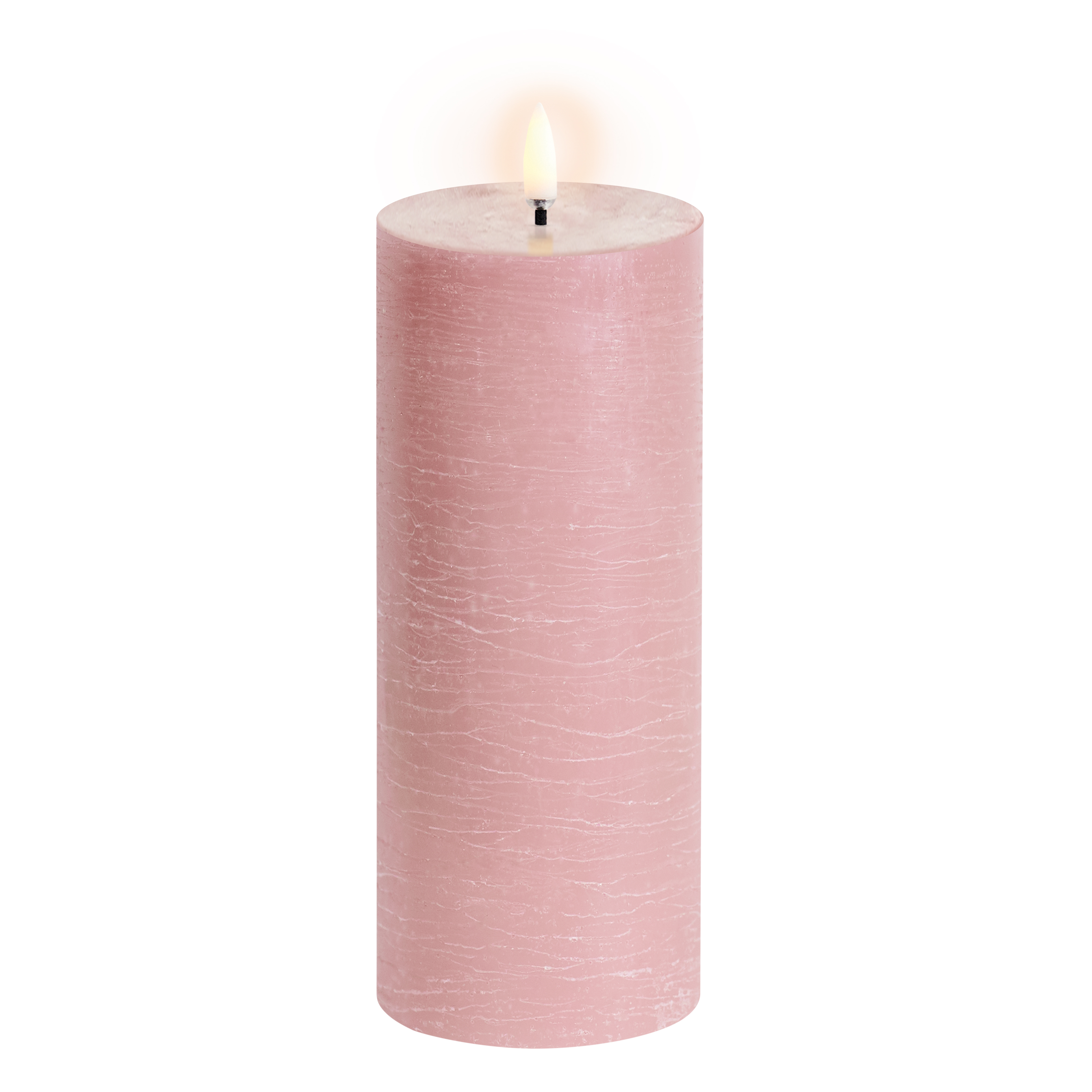 Uyuni - LED pillar candle - Dusty rose, Rustic - 7,8x20 cm (UL-PI-DR-C78020)