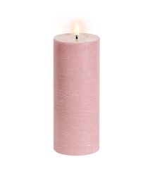 Uyuni - LED pillar candle - Dusty rose, Rustic - 7,8x20 cm (UL-PI-DR-C78020)