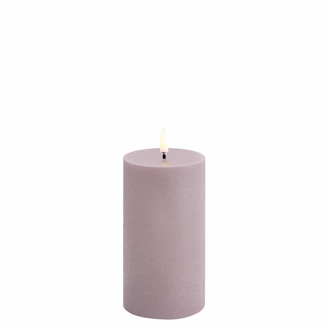 Uyuni - LED blok lys - Light lavender, Rustic - 7,8x15,2 cm