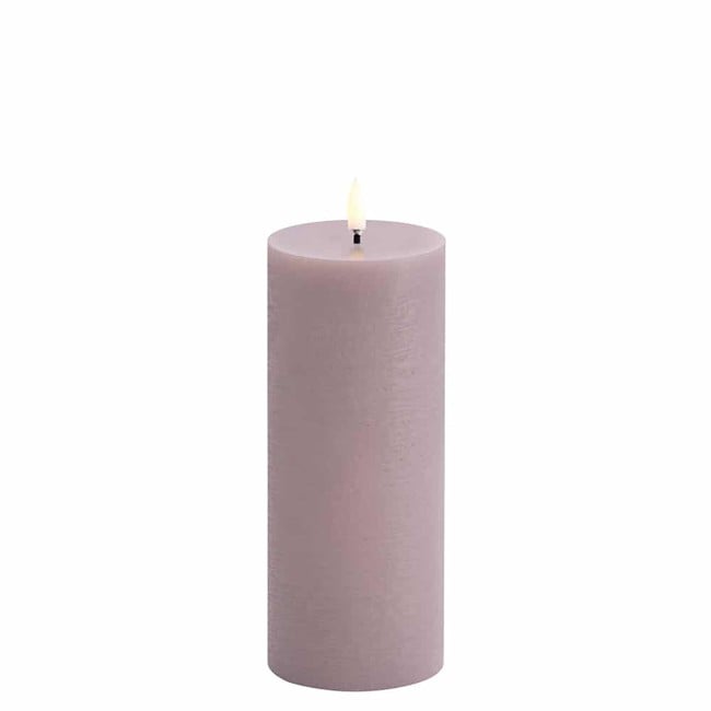 Uyuni - LED pillar candle - Light lavender, Rustic - 7,8x20,3 cm (UL-PI-LL78020)