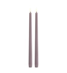 Uyuni - LED slim taper candle 2-pack - Light lavender, Smooth - 2,3x32 cm (UL-TA-LL02332-2)