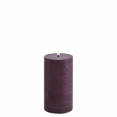 Uyuni - LED pillar candle - Plum, Rustic - 7,8x15,2 cm (UL-PI-PL78015)