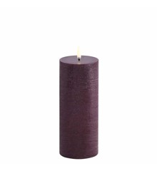 Uyuni - LED pillar candle - Plum, Rustic - 7,8x20,3 cm (UL-PI-PL78020)