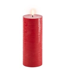 Uyuni - LED pillar candle - Red, Rustic - 7,8x20 cm (UL-PI-RE-C78020)