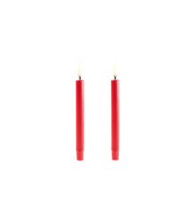 Uyuni - LED mini taper candle 2-pack - Red, Smooth - 1,3x13,8 cm (UL-TA-RE01312-2)