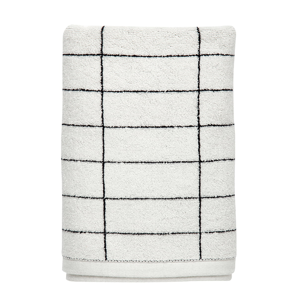 Mette Ditmer - TILE STONE bath towel 70x140 - Black - Hjemme og kjøkken