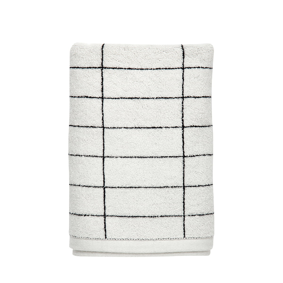 Mette Ditmer - TILE STONE towel 50x100 - Black - Hjemme og kjøkken