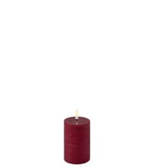 Uyuni - LED pillar candle - Carmine red, Rustic - 5x7,5 cm (UL-PI-CR0506)
