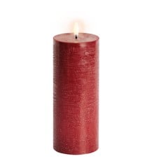 Uyuni - LED pillar candle - Carmine red, Rustic - 7,8x20 cm (UL-PI-CR-C78020)