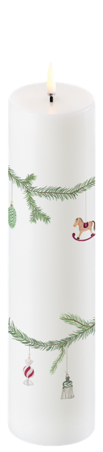 Uyuni - LED pillar Christmas candle - White, Smooth - 5,8x22 cm (UL-30355)