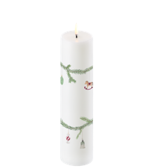 Uyuni - LED pillar Christmas candle - White, Smooth - 5,8x22 cm (UL-30355)