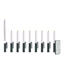 Uyuni - LED mini taper candle w. green clip - White - 9-pack Remote incl. (UL-30466)