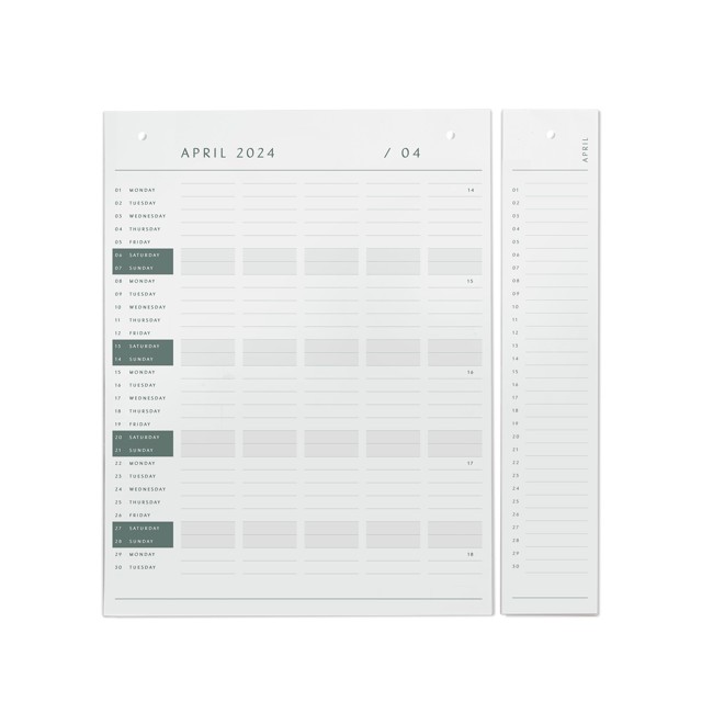 EKTA Living - Planlægningstavle kalender papir Refill 2024 + 2025